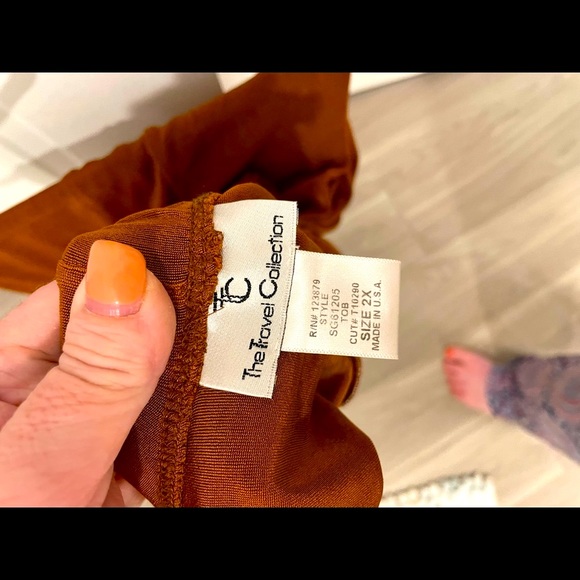 Travel Knit Pant Suit - Cognac - Picture 7 of 7